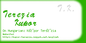 terezia kupor business card